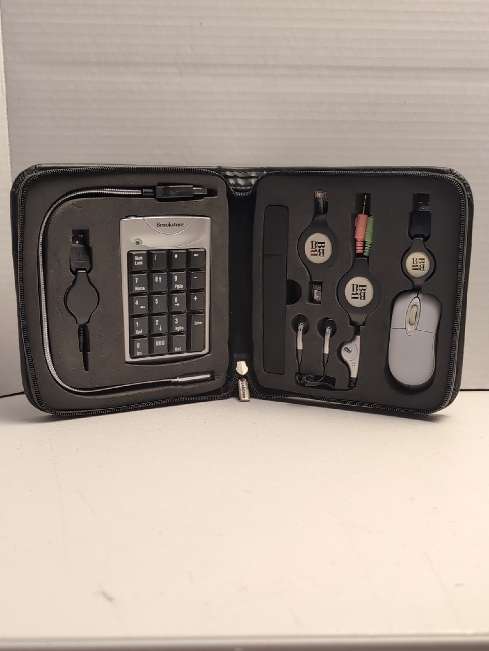 Brookstone Compact Tech Accessory Kit Travel Laptop Kit with case